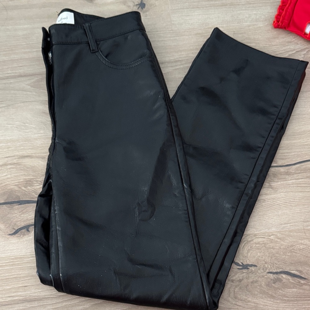 Wilfred Black Leather-Style Trousers